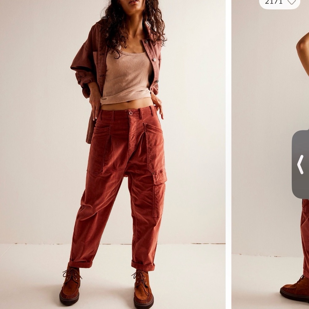 Free People Bay to Breakers Corduroys - Roasted Russet Color
